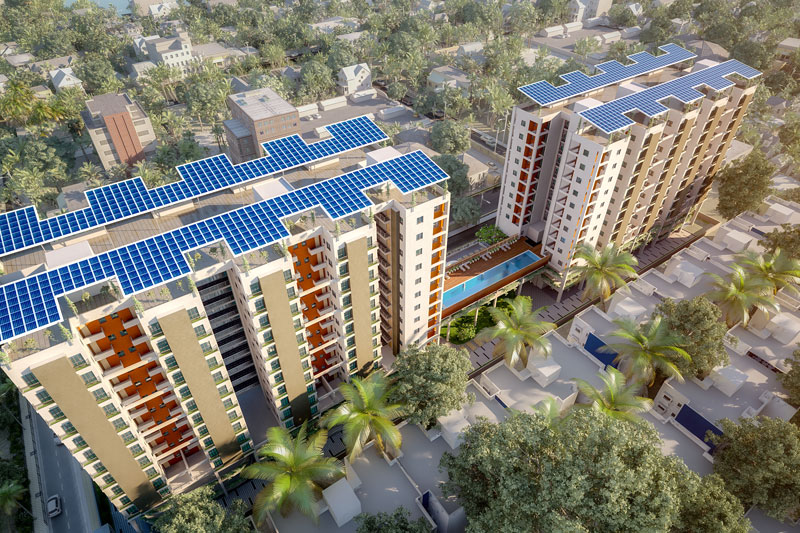 Bird's eye view of the Solaris Bonhooghly towers