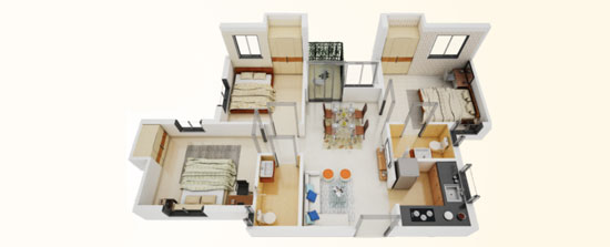 Luxurious 3 BHK flats in Joka