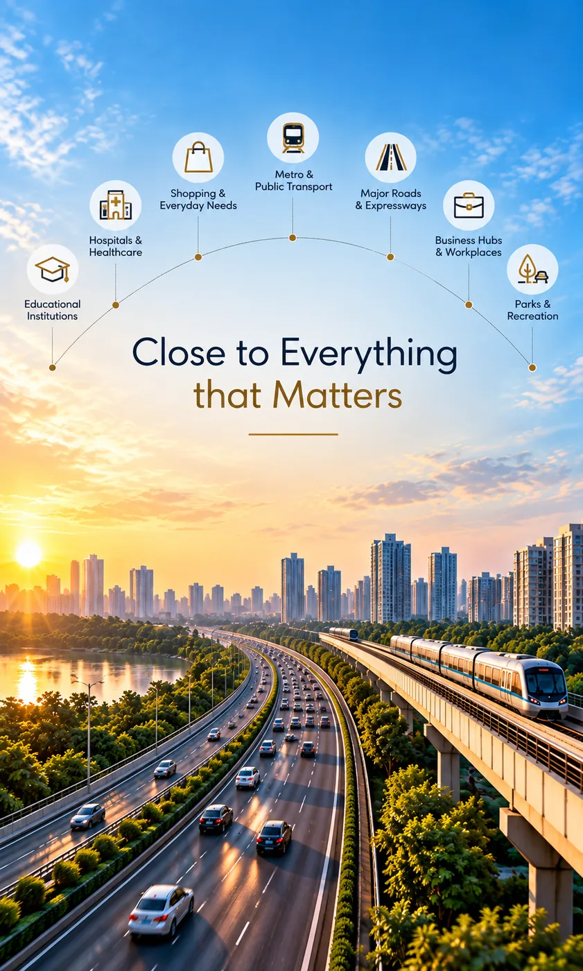 Close to everything that matters: schools, hospitals, shopping, metro, expressways, business hubs and parks