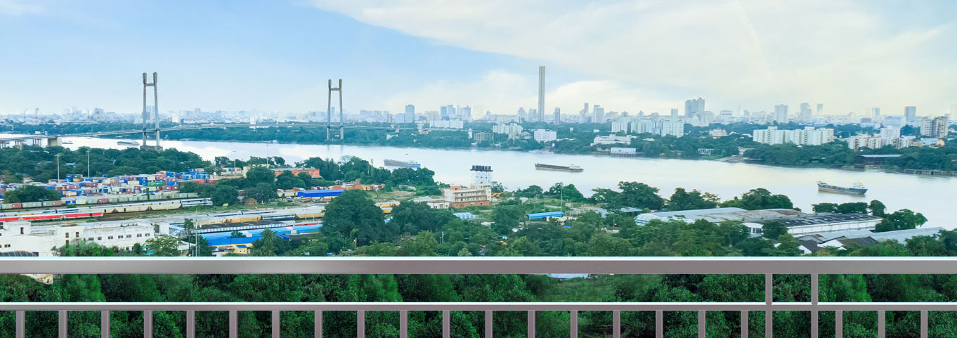 Balcony view from 2 BHK Flats in Kolkata, Solaris Shalimar Balcony view from 2 BHK Flats in Kolkata, Solaris Shalimar