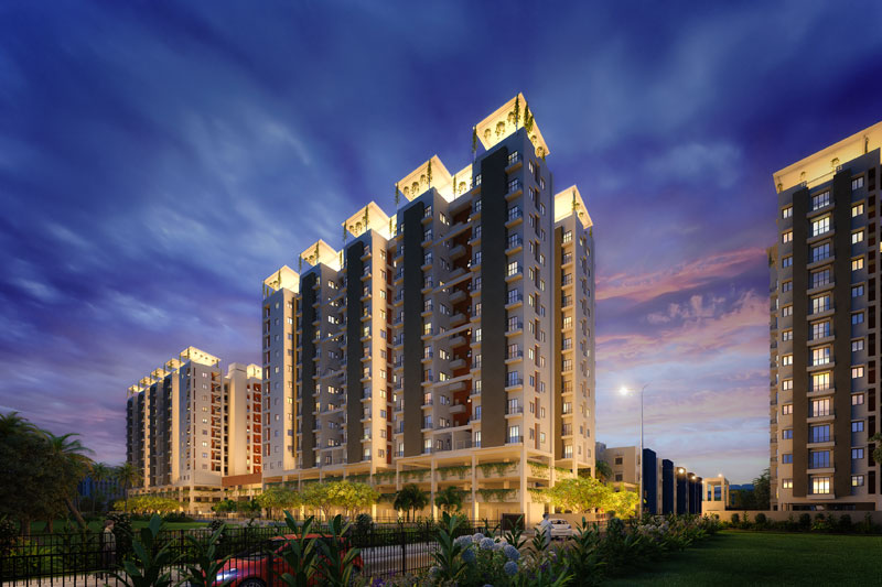 Evening view of Solaris Bonhooghly Phase 2